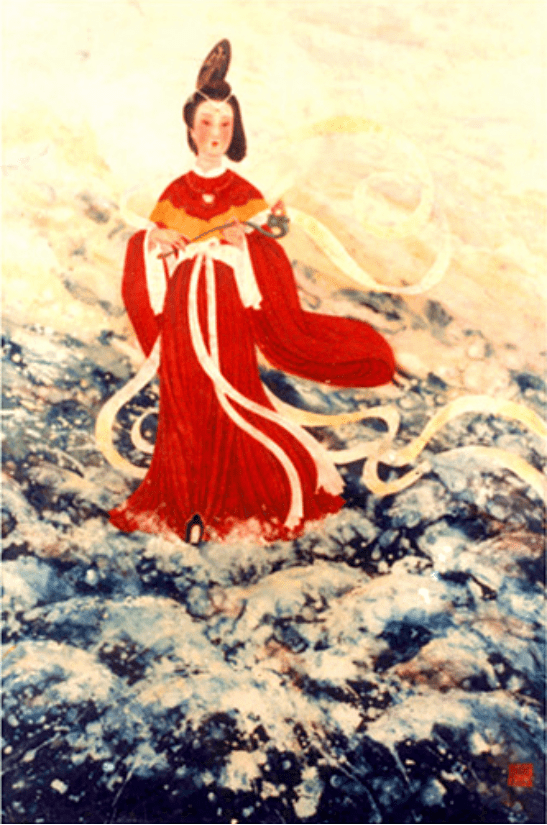 《妈祖如意图》人造大理石画106cm×198cm 1987年陈爱萍创作1988年此