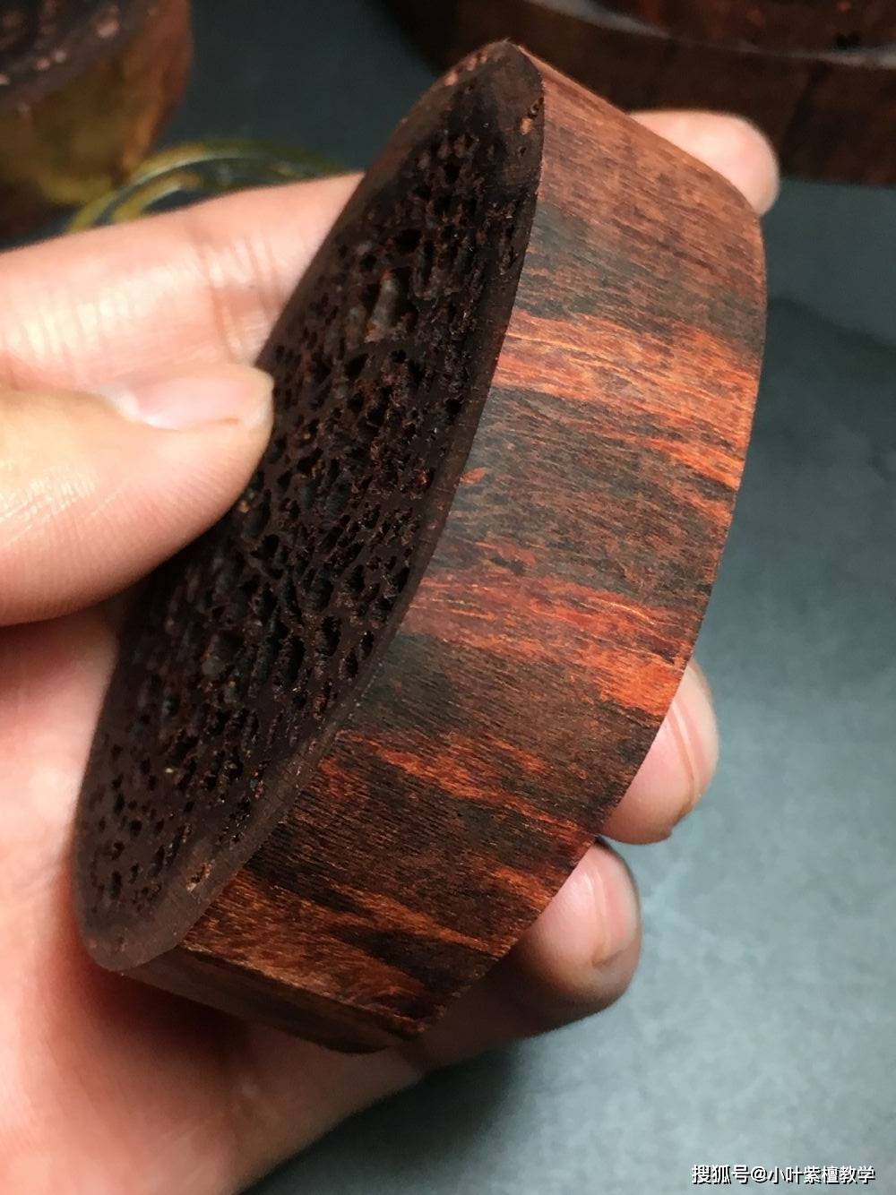 你见过这种蜂窝状的小叶紫檀树心料吗?