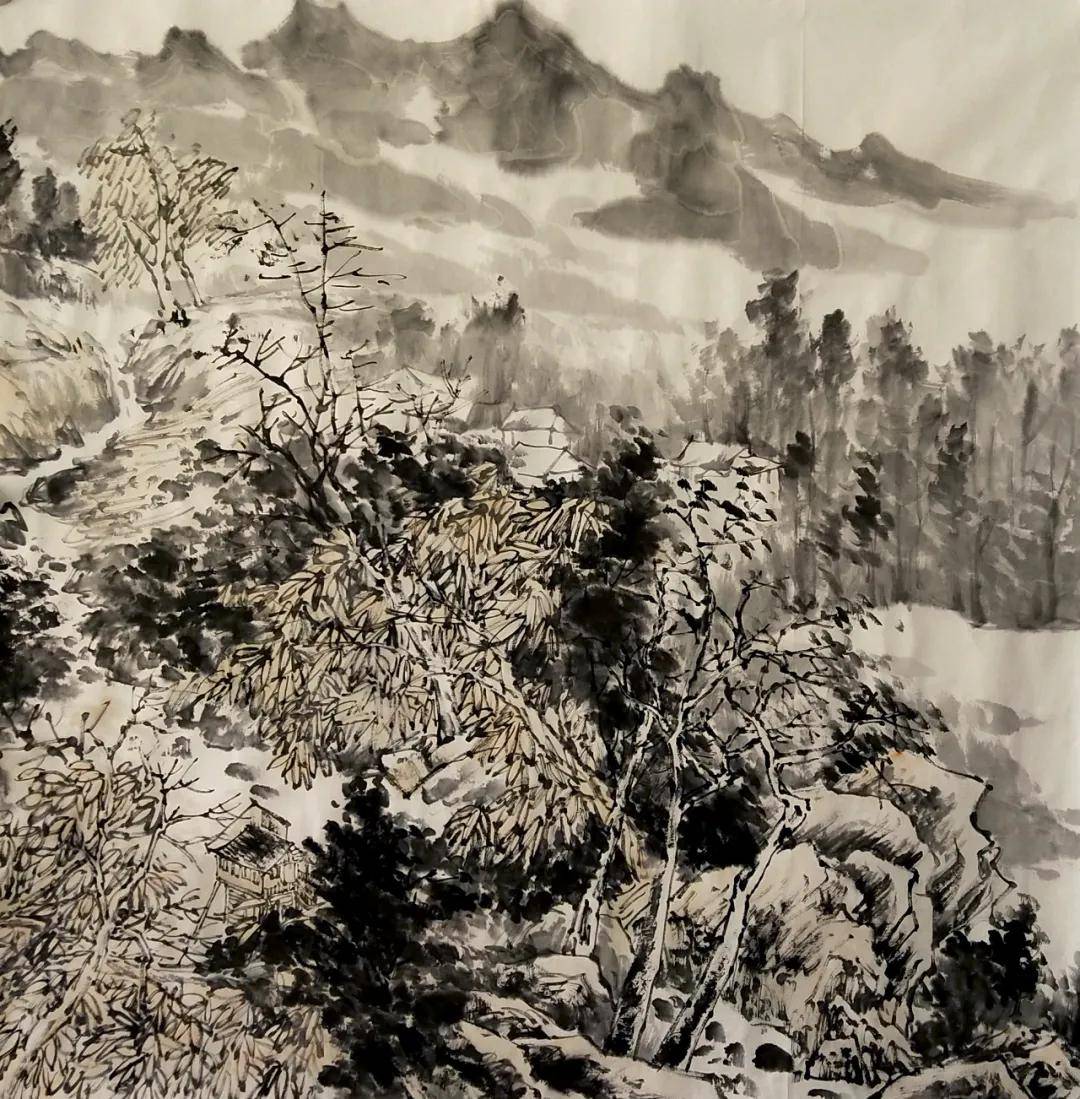 青年画家张岩精美山水人物画佳作赏析