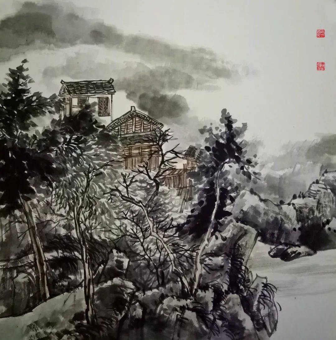 青年画家张岩,精美山水人物画,佳作赏析