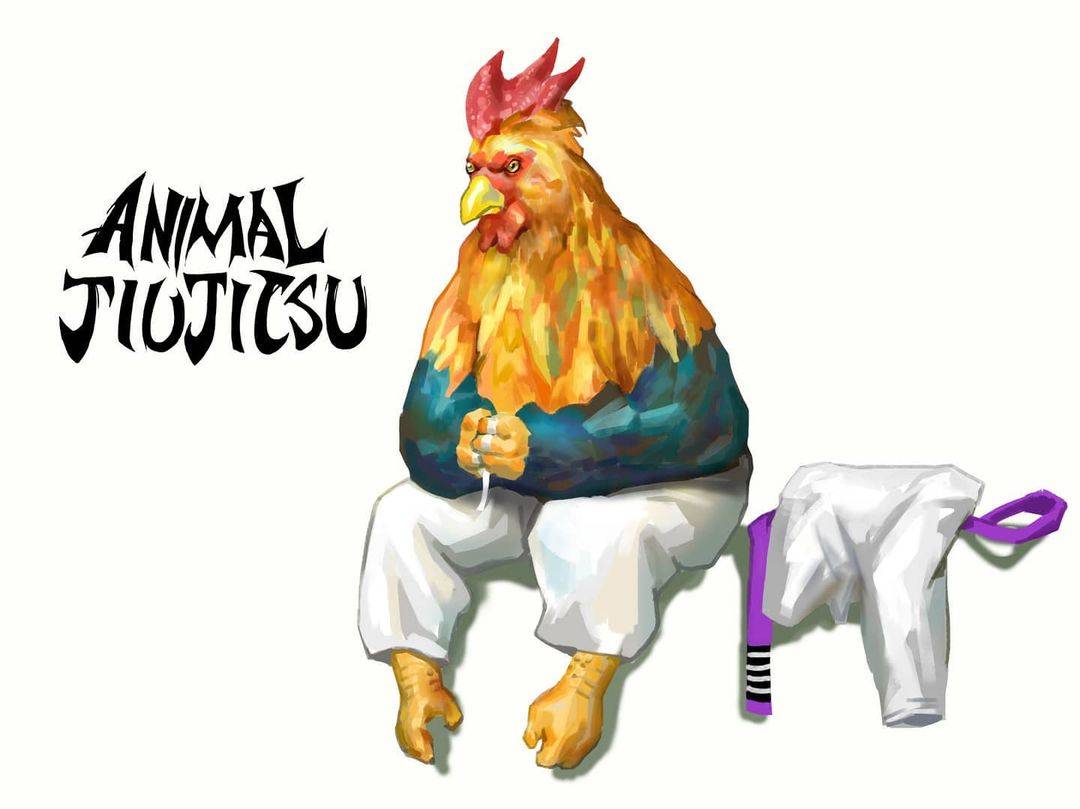 巴西柔术卡通动物图片