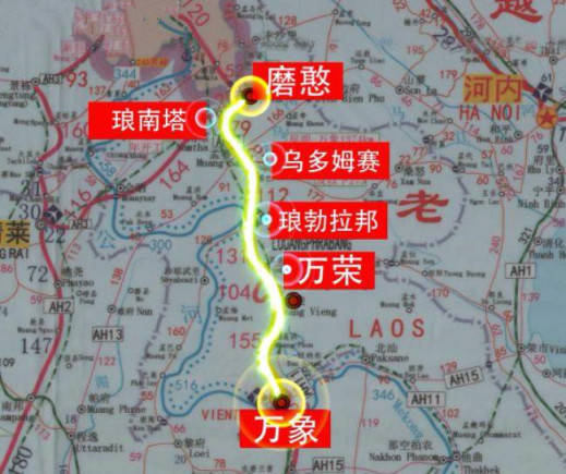 中老高速公路路线图图片