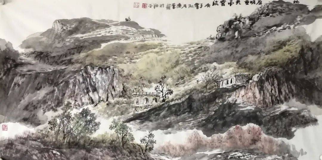 艺展中国康平国画山水作品欣赏