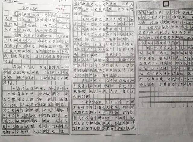 高中语文124分答题卡卷面整洁书写工整语言优美学霸级别