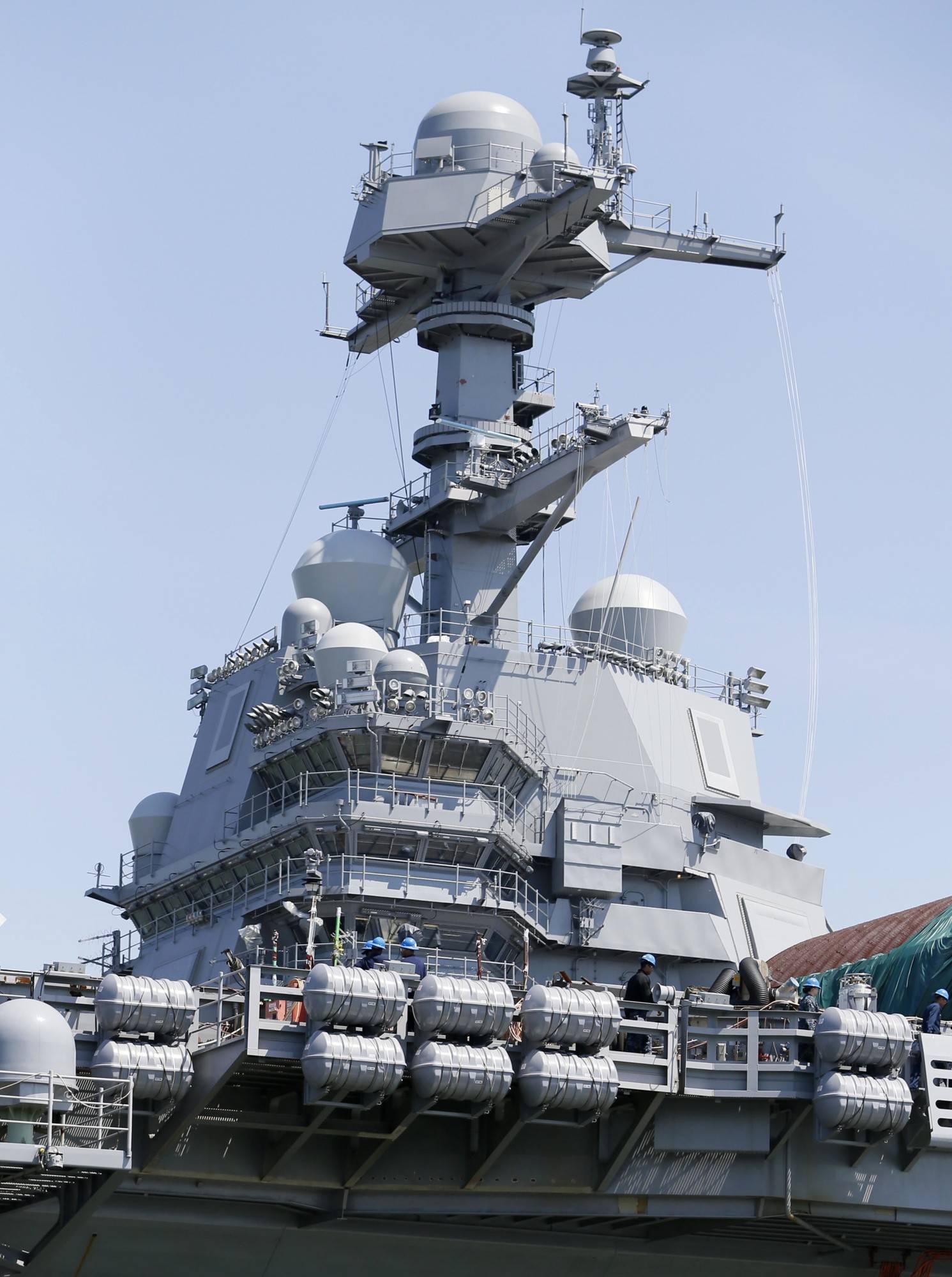 图鉴第三代核动力航空母舰福特号舰岛特写