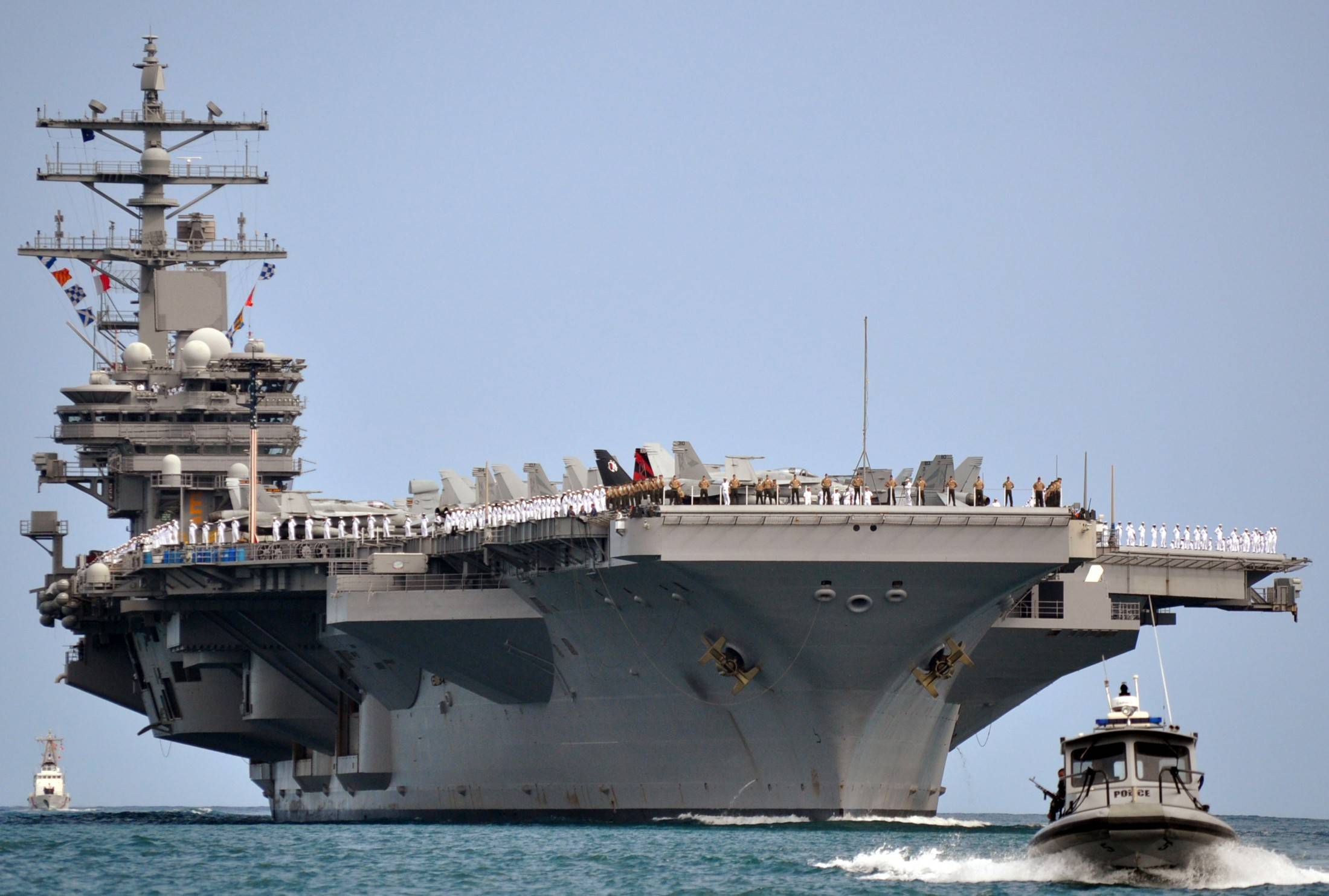 原创图鉴尼米兹级航空母舰里根号总体设计特点