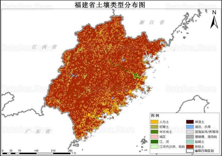 1995年各省土壤类型分布数据图汇总