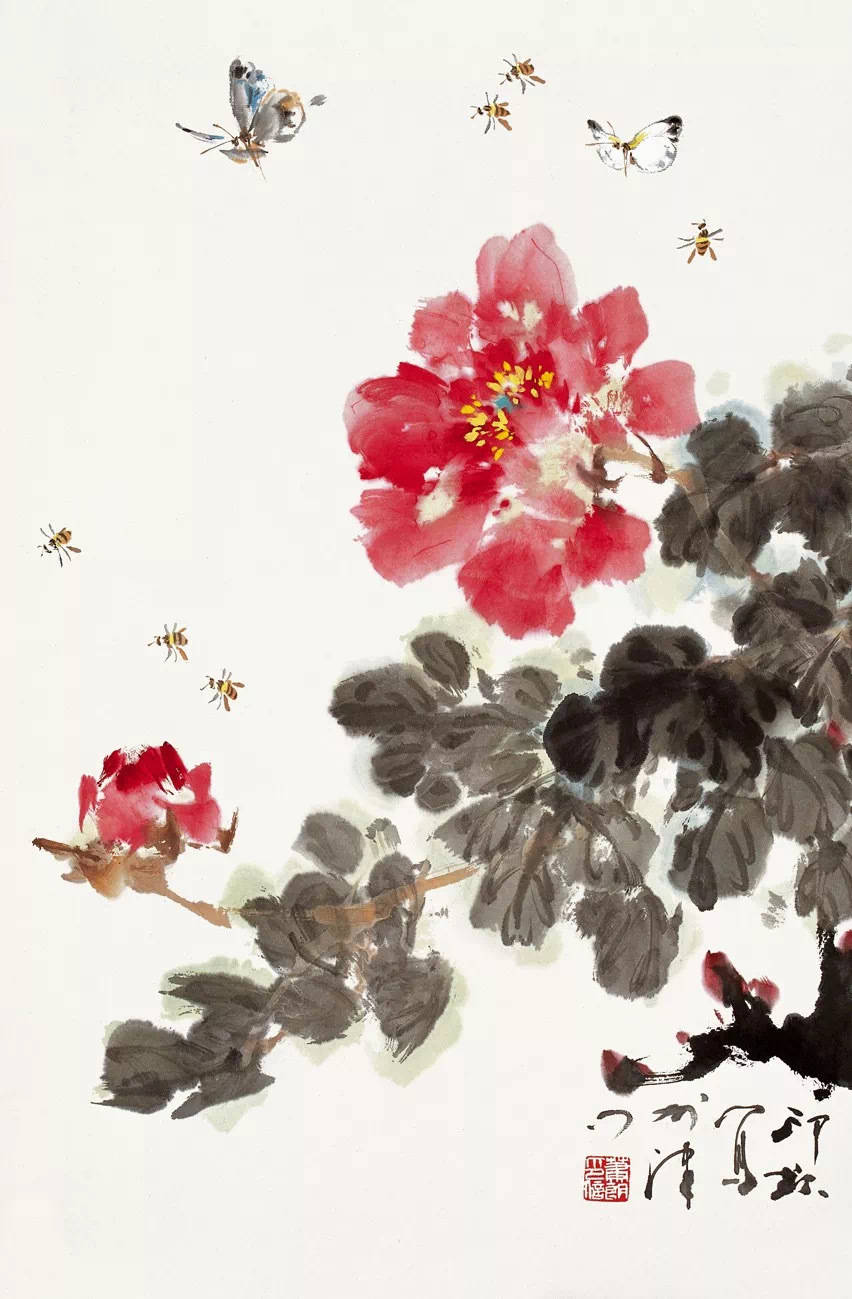 萧朗画的牡丹秀润清雅美极了