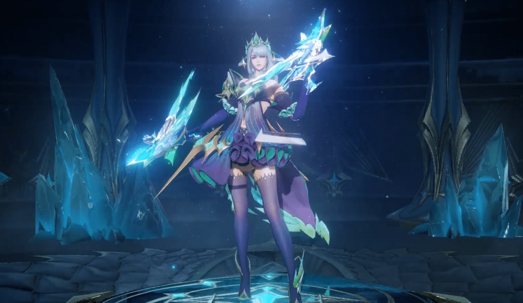 王者荣耀:虞姬v8传说皮肤太美了,这波皮肤雨简直太赞了.