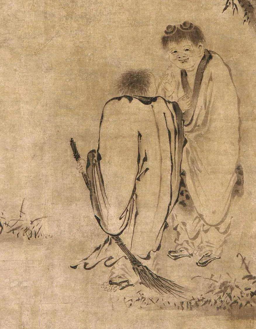 室町时代禅画《寒山拾得图》-搜狐大视野-搜狐新闻
