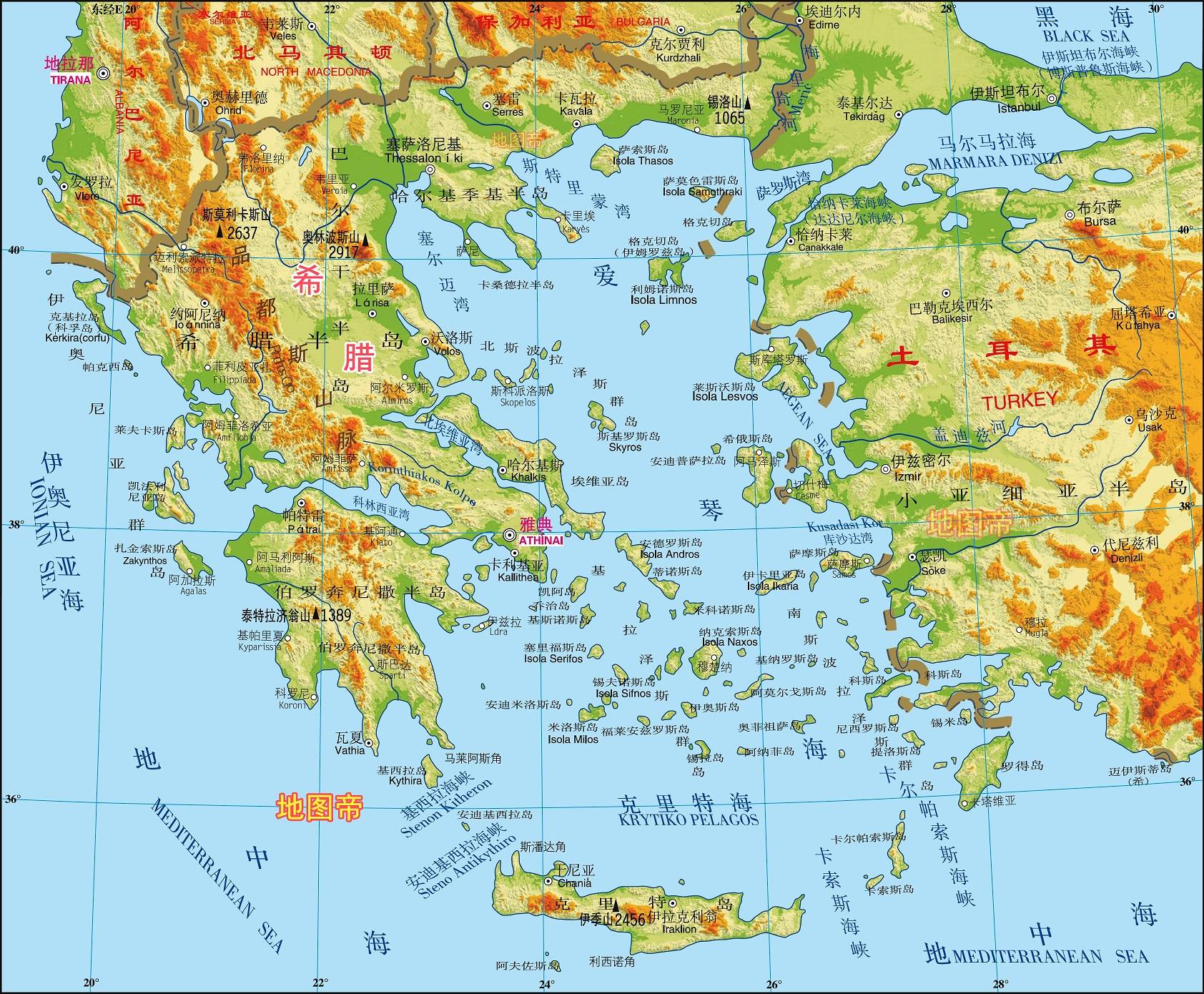 亚得里亚海地形图图片