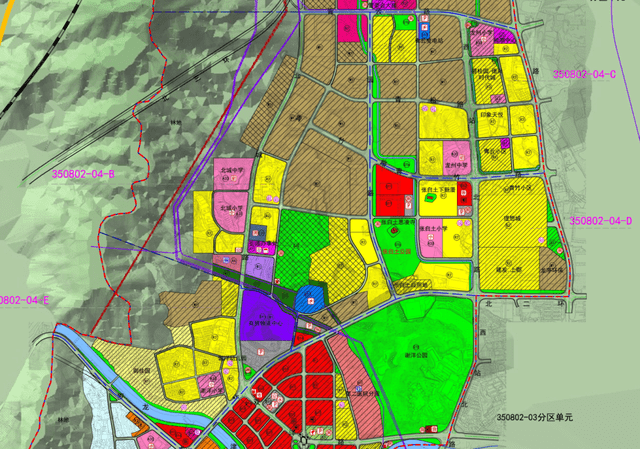 龙岩北城单元规划拟调整较大!新增公园,教育等用地
