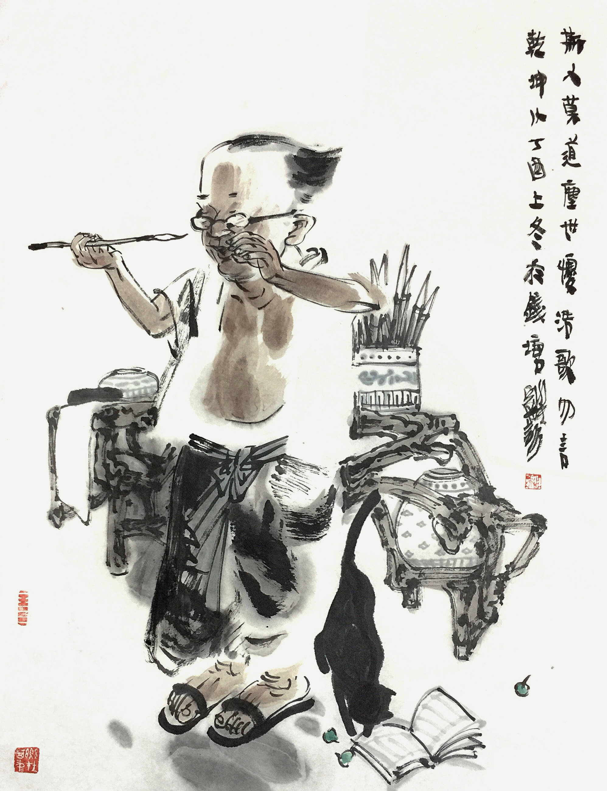 得之于象外,笔墨动情 王家训的中国画_人物画