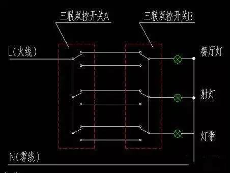 三联双控cad图片