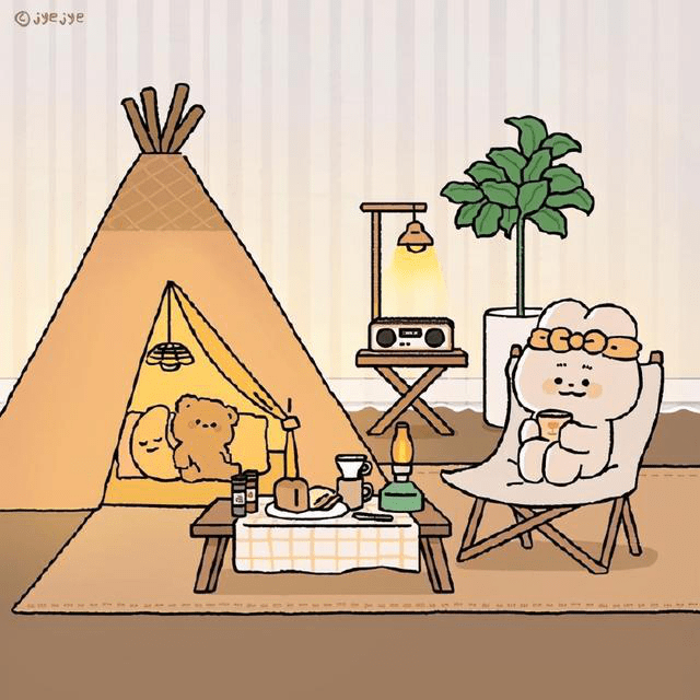 可爱治愈风插画可爱的小兔子治愈日常慕了