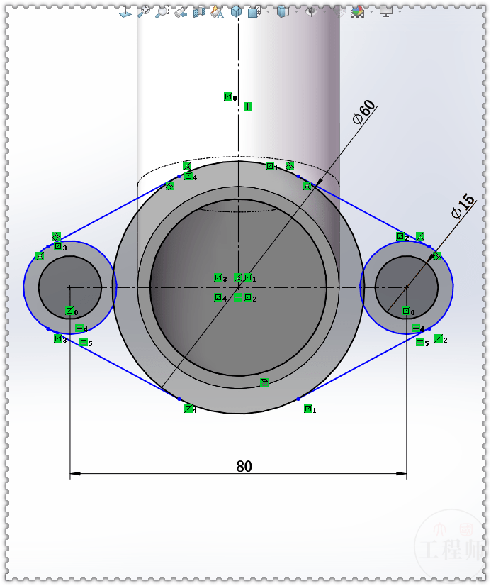 solidworks建模练习题3d19tk19五个特征就完成了