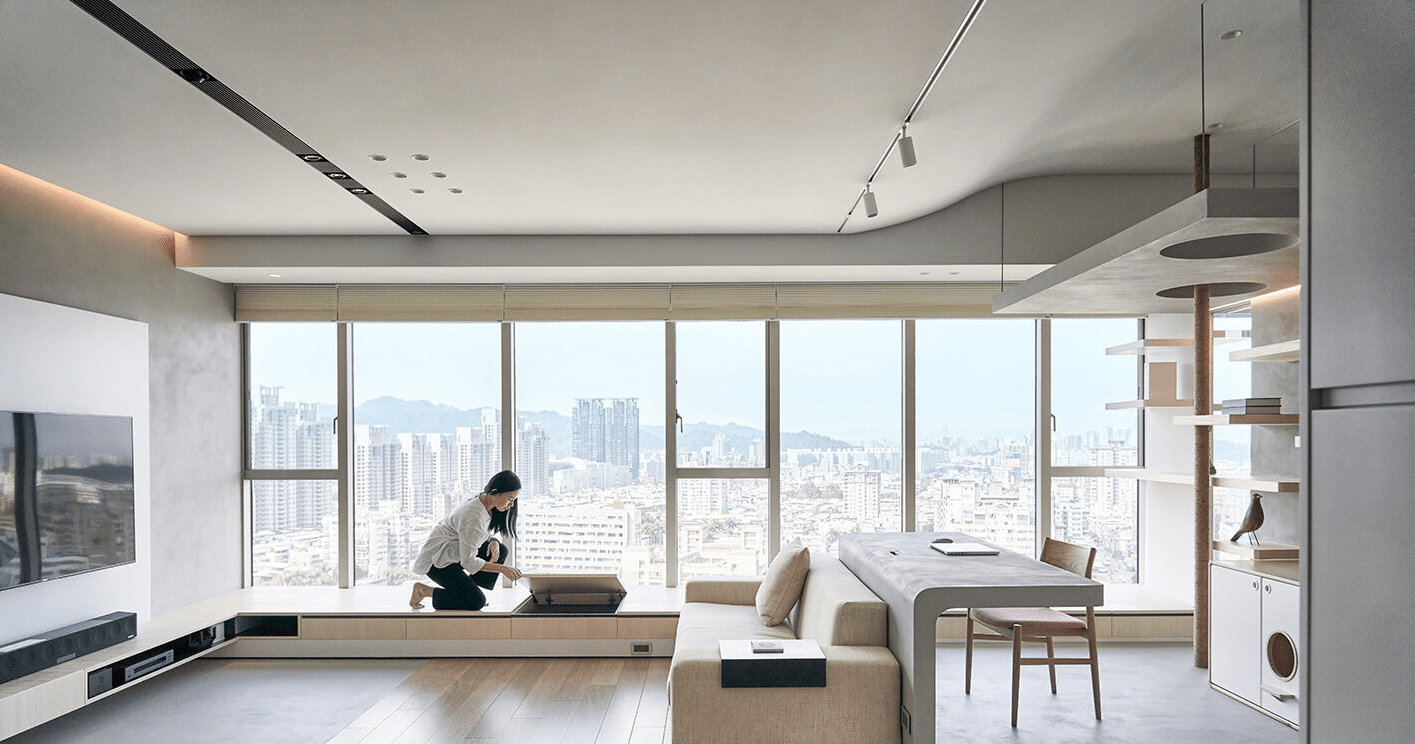 简洁现代风,落地窗凸显空间的宽敞与明亮,撸猫的日子惬意又自在