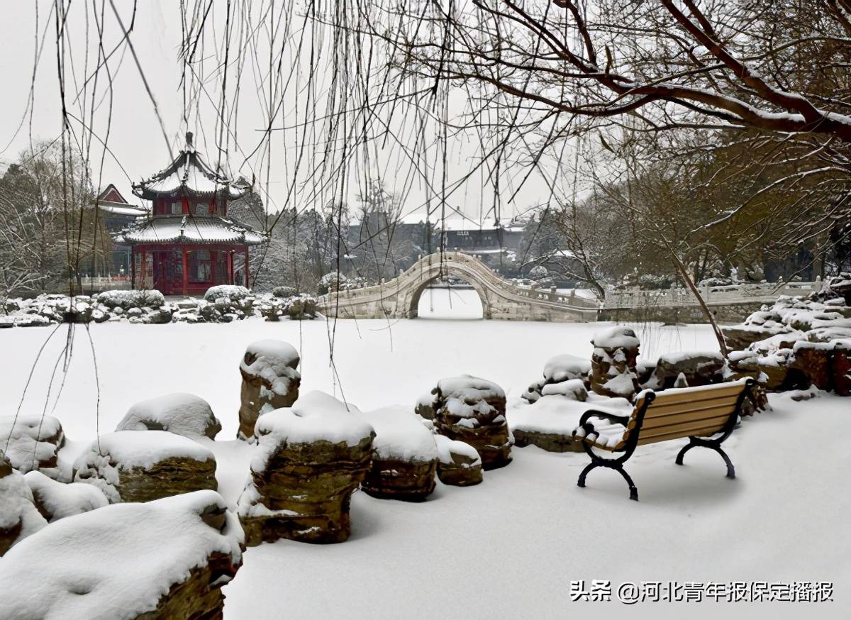 迎新春，云游古城（1）当初雪遇上千年古城保定——古莲花池