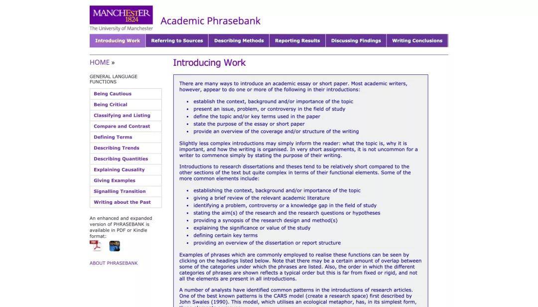 留学生学术论文写作词句模板库 Academic Phrasebank 例句