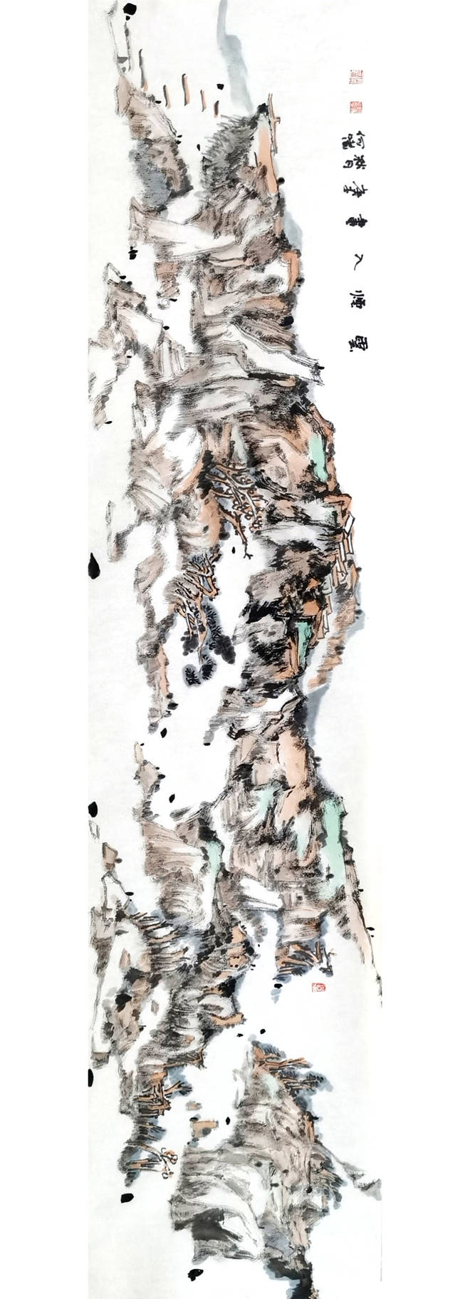 野旷沙岸净天高秋月明画家何啸山水画创作