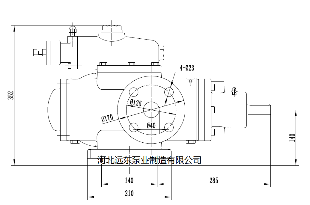 7w23三螺桿泵泵頭外形尺寸圖