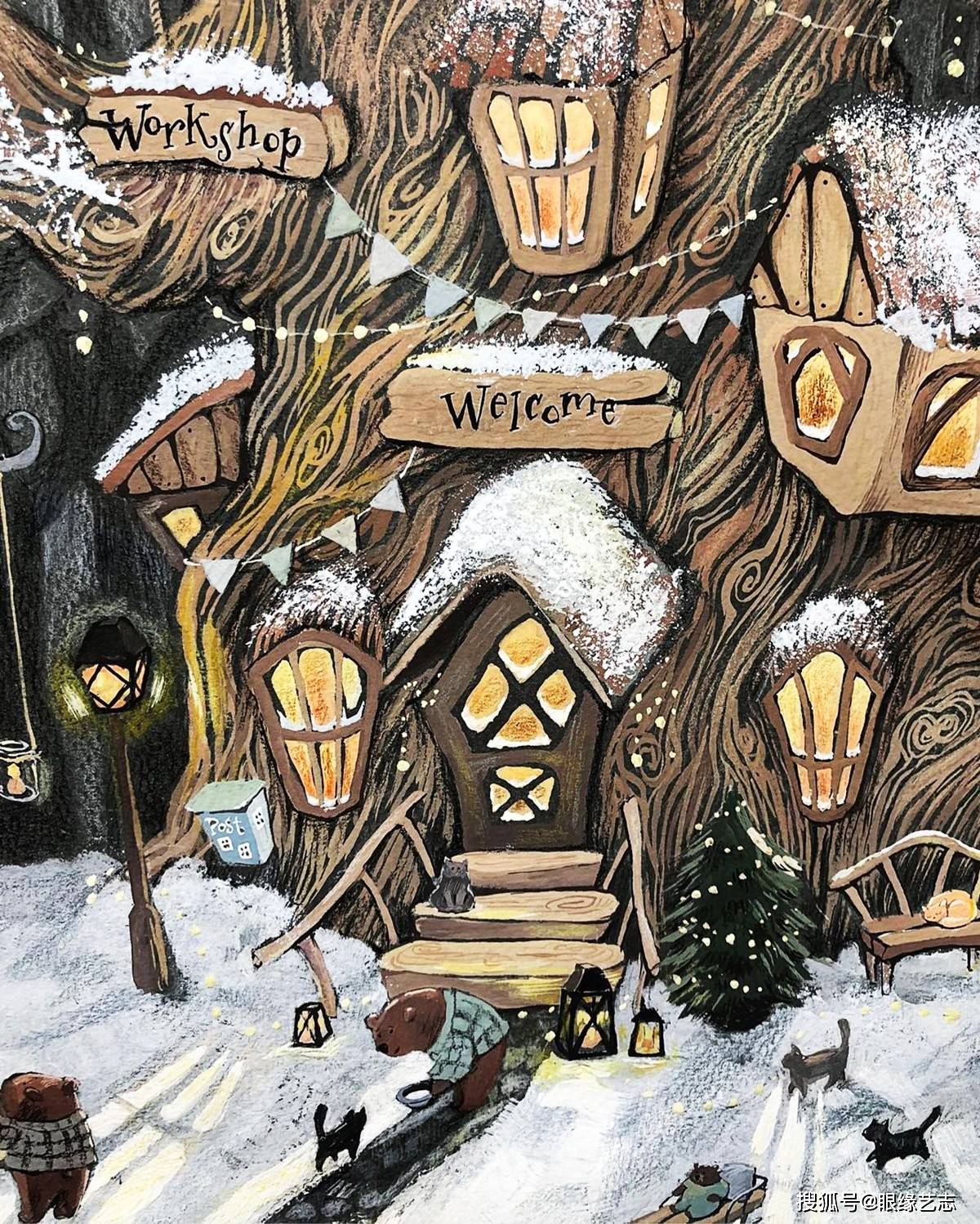 可爱的仙女树屋:放大去看,才知道它是来自童话世界的温柔幻想