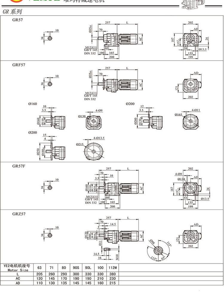 r57y100m4,r57y112m4,r57y132m4减速机型号的字母数字什么意思?非汽车