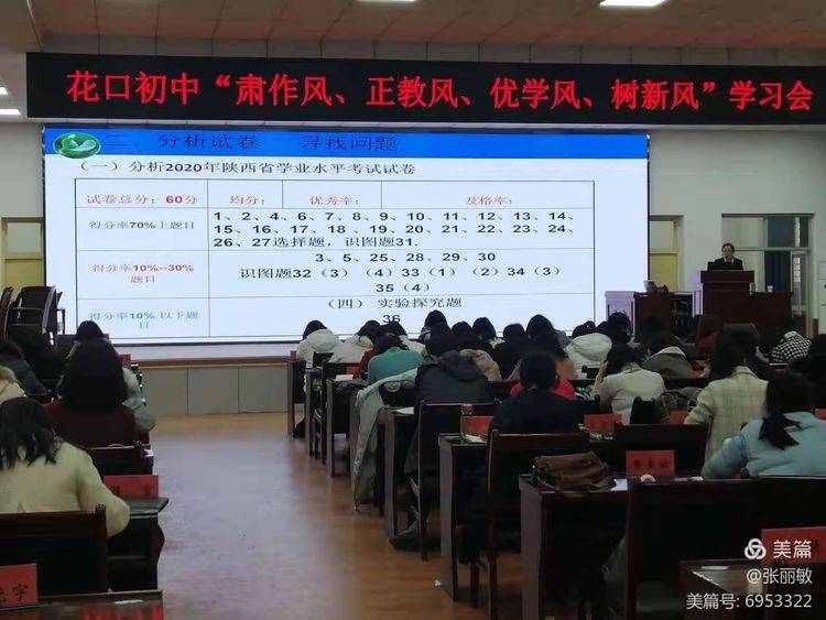 陕西乾县花口初中开展肃作风正教风优学风树新风学习活动