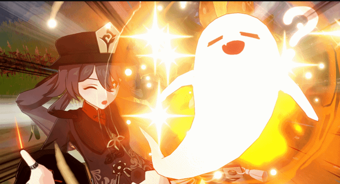 原创原神胡桃也有特殊冲刺化为幽灵消失效果如同闪现