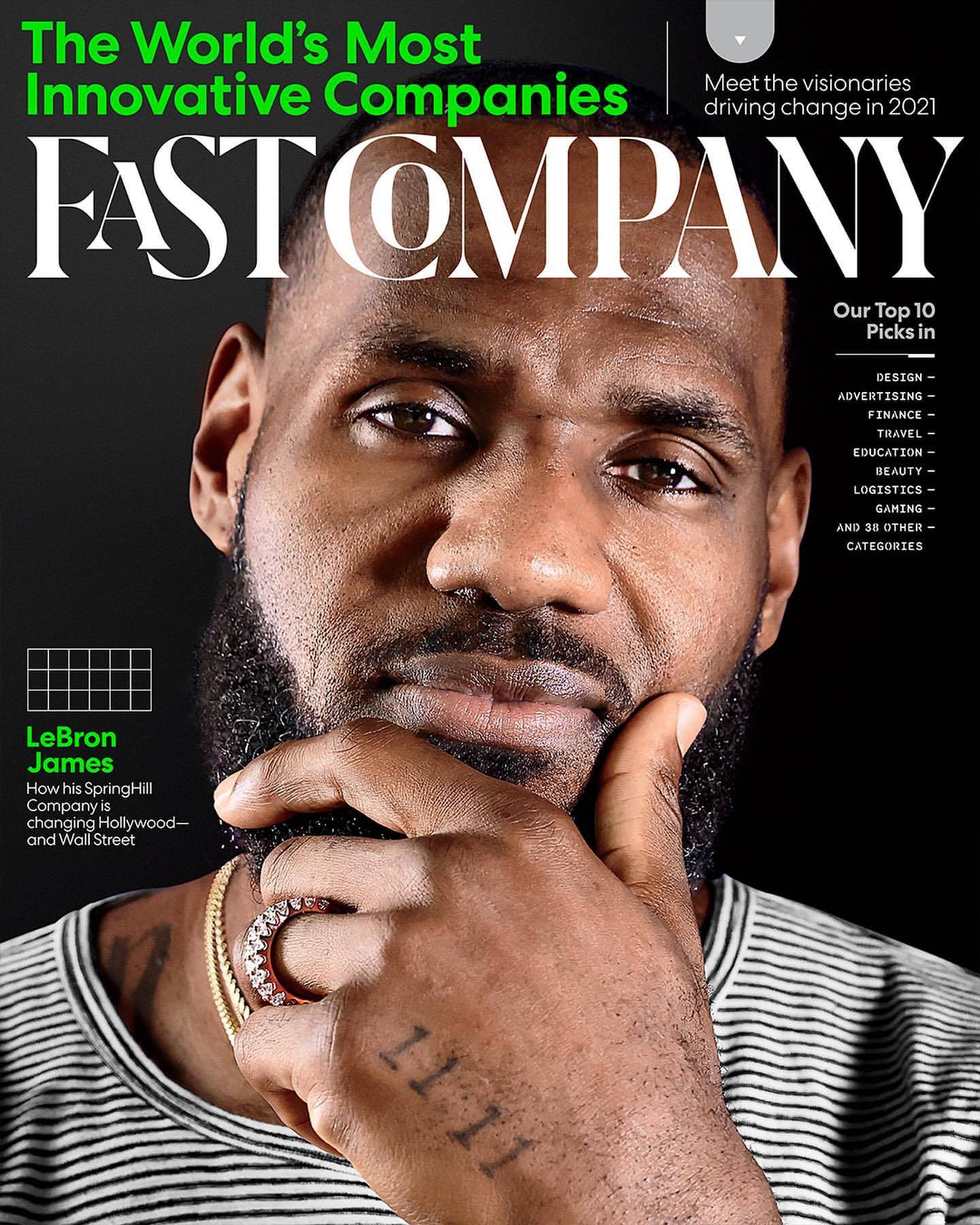 组图詹姆斯晒商业杂志封面照成功人士范十足