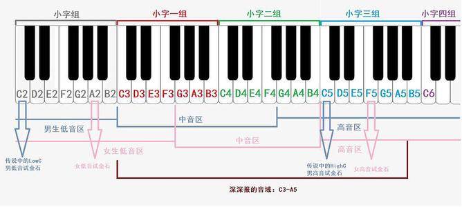 男女高音音区划分图图片