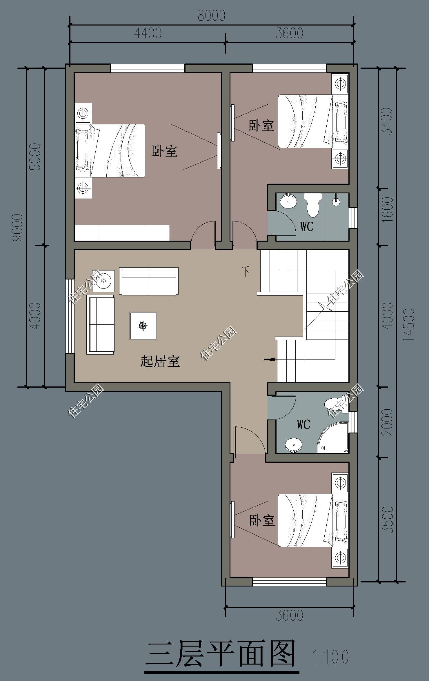 原創農村自建房小面寬大進深的宅基地如何設計比較好