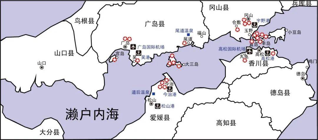 建筑地图 日本濑户内海地区 广岛县