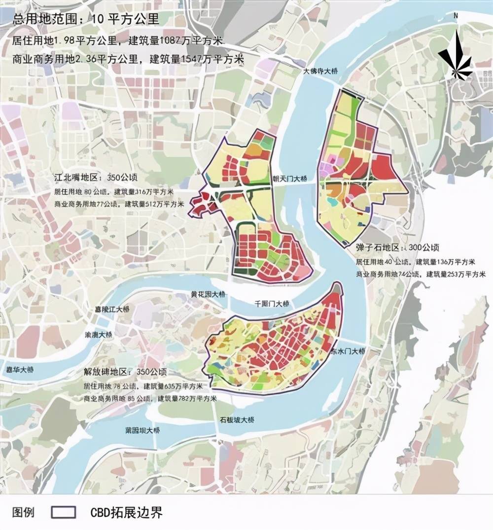 重庆的两江四岸虽然多,但真正的核心区域似乎只有两江交汇的这不到1.