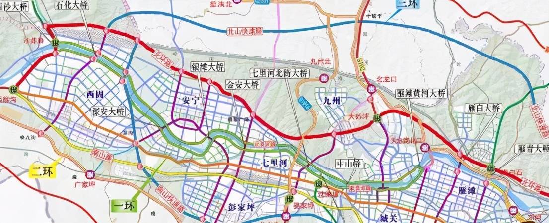 佛慈大街—城关黄河大桥直达黄河南,向北通过连霍高速和水秦快速路直