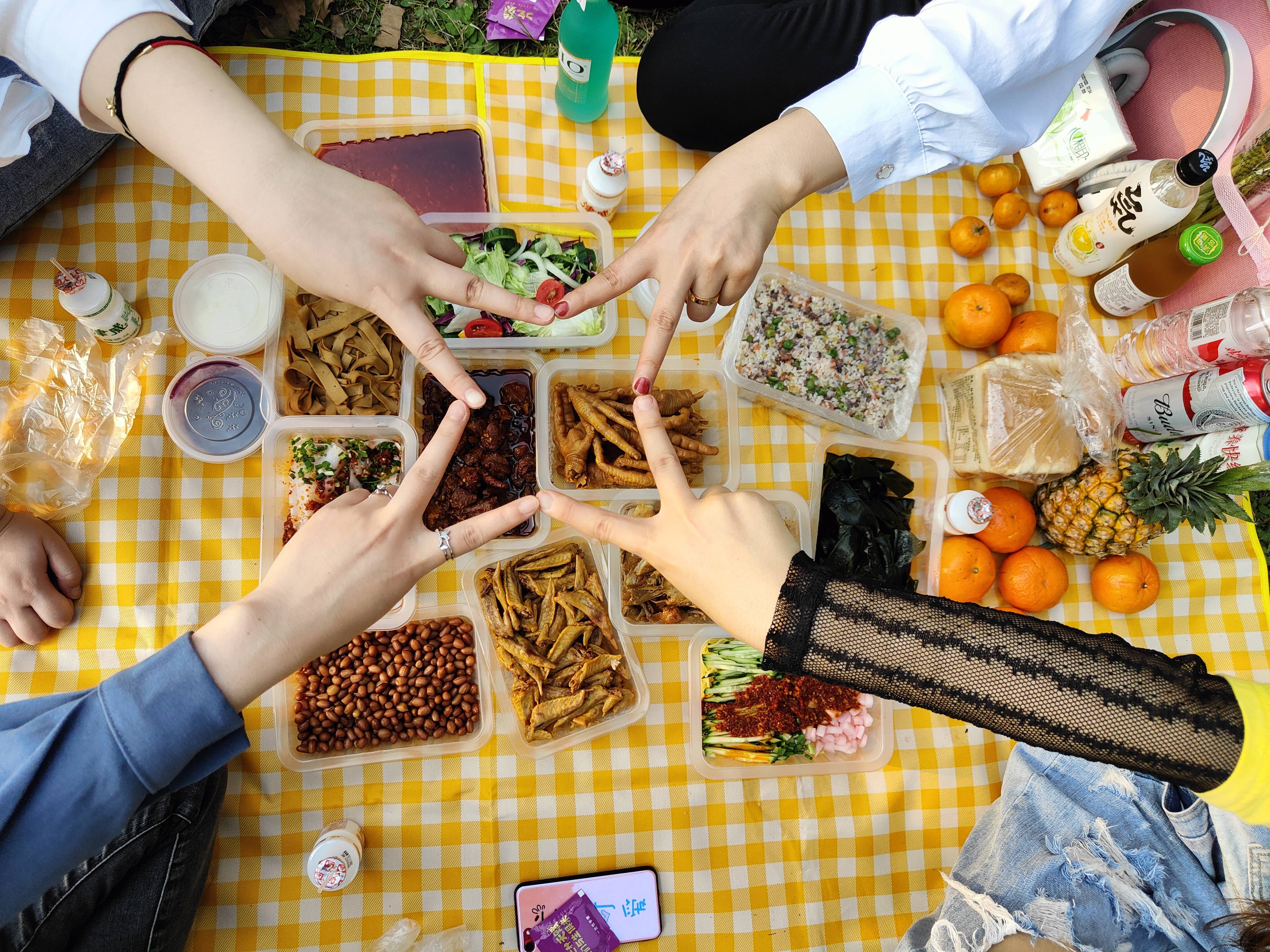 好看的野餐照片真实图片