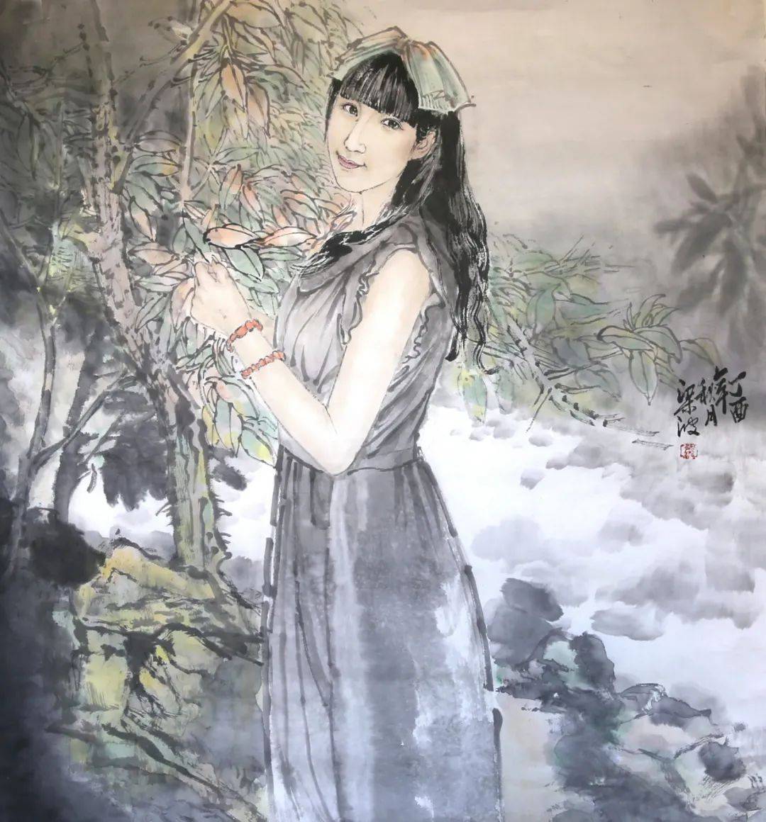 水墨人物之一 90x90cm