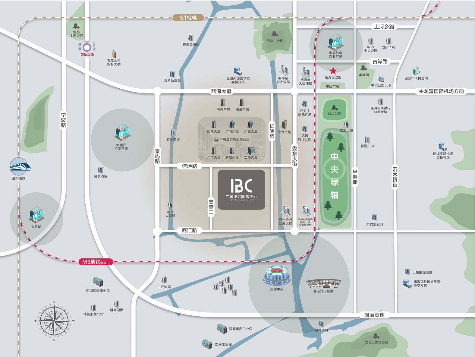 bsport体育线上楼书 广城IBC国际中心~温州瓯海CBD独立产权式写字楼出售(图3)