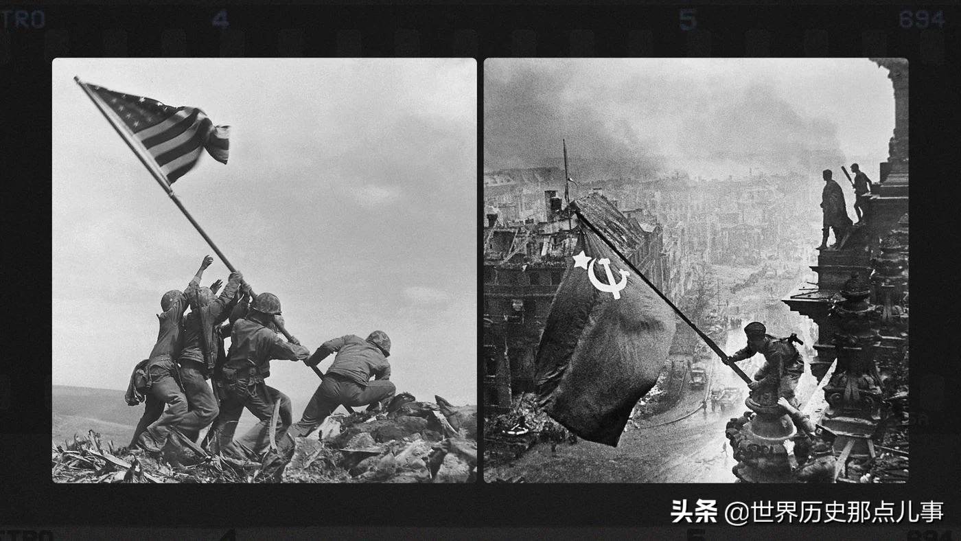 二战著名照片诞生的历史真相:1945年,苏联国旗插上德国国会大厦