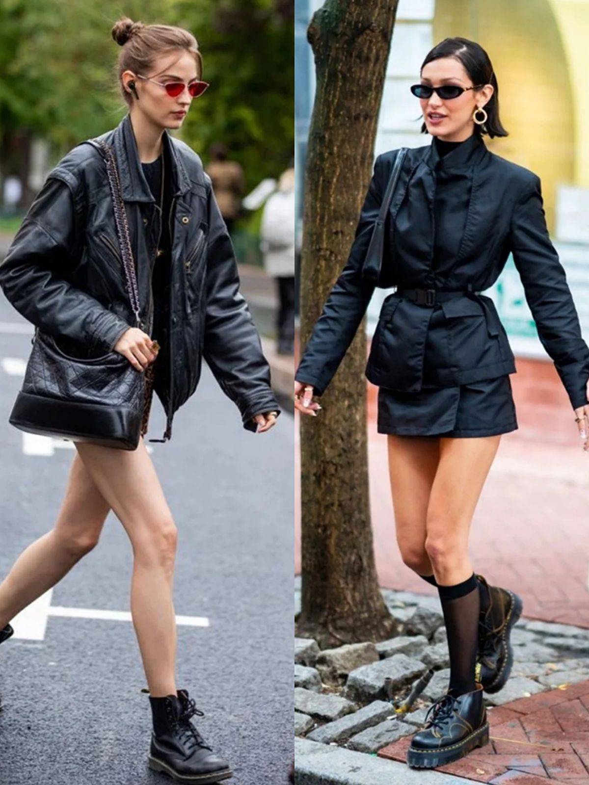 而用白色或者黑色单品组合皮衣,一来可以将全身色彩控制在两到三种,二