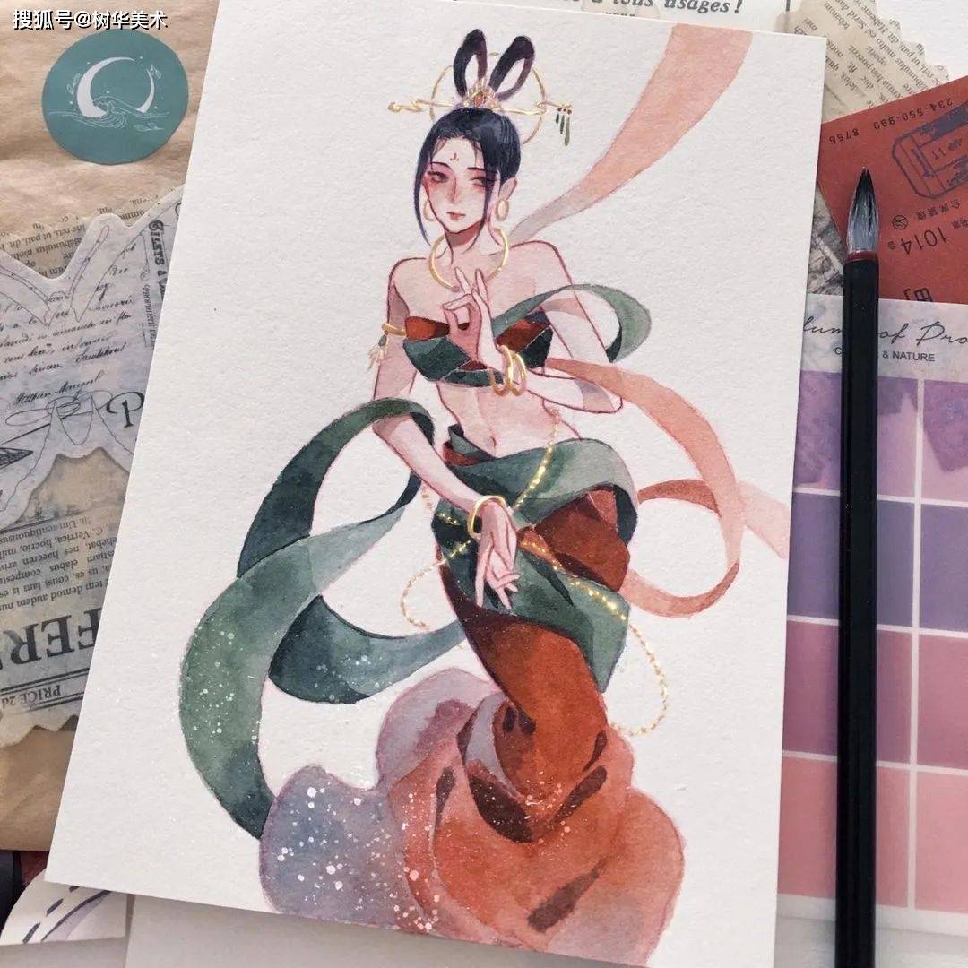 用水彩来画古风人物漫画 让人一眼就爱上 作品