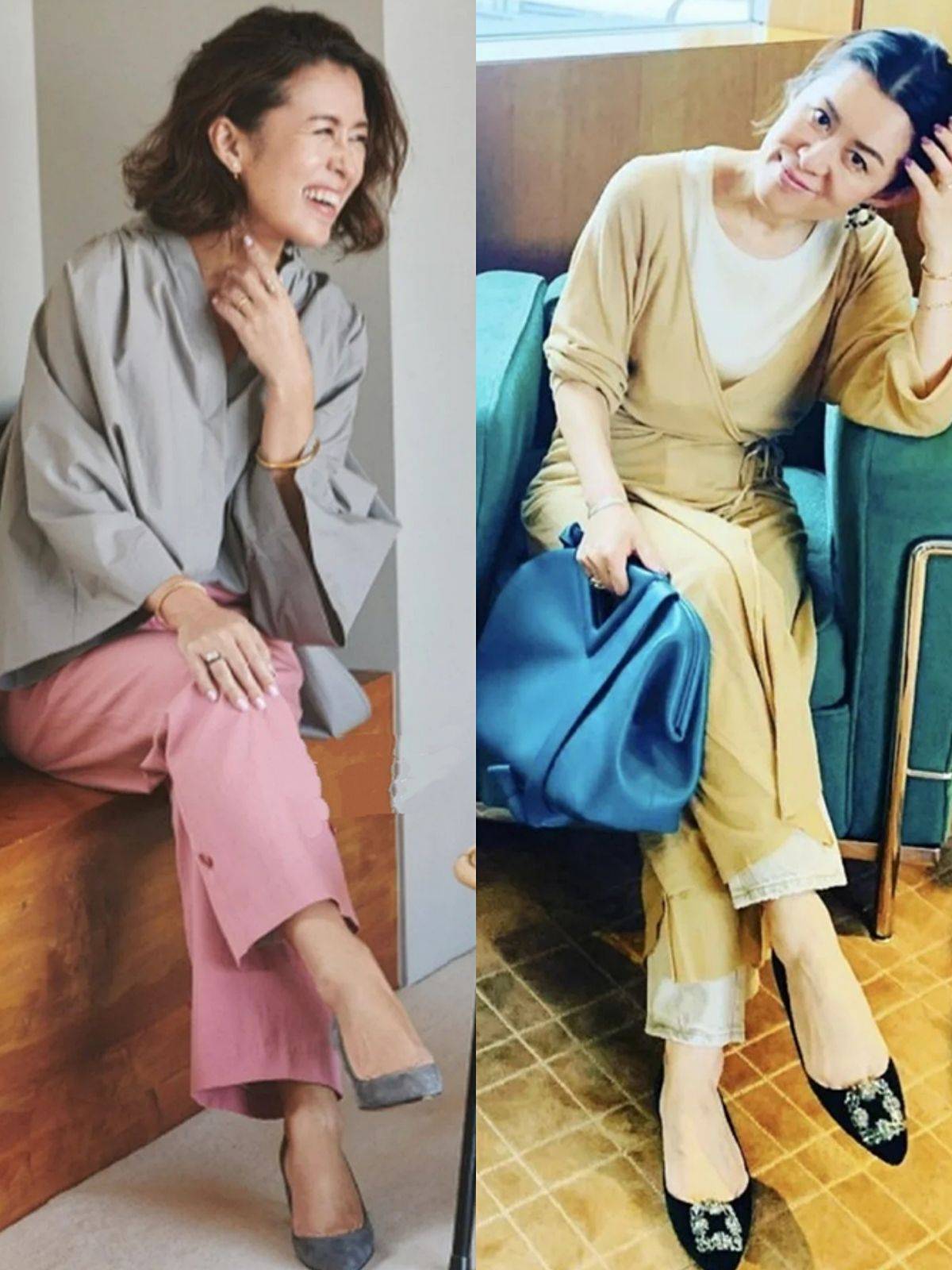 50岁女人个矮,肤黑还微胖,学日本大妈的私服,优雅显瘦又有气质