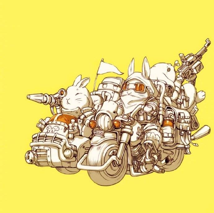 图片[14]-画师笔下全副武装的兔子们，开着坦克驾驶着机甲，猛男就该看这个-魔性次元
