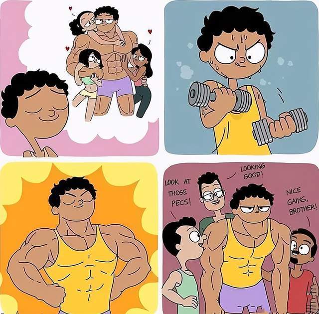 女生看到肌肉男会有哪几种反应?你也是这样想的吗?_男生