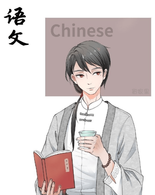 原创学科化身二次元形象生物是可爱系正太语文是泪痣小哥哥