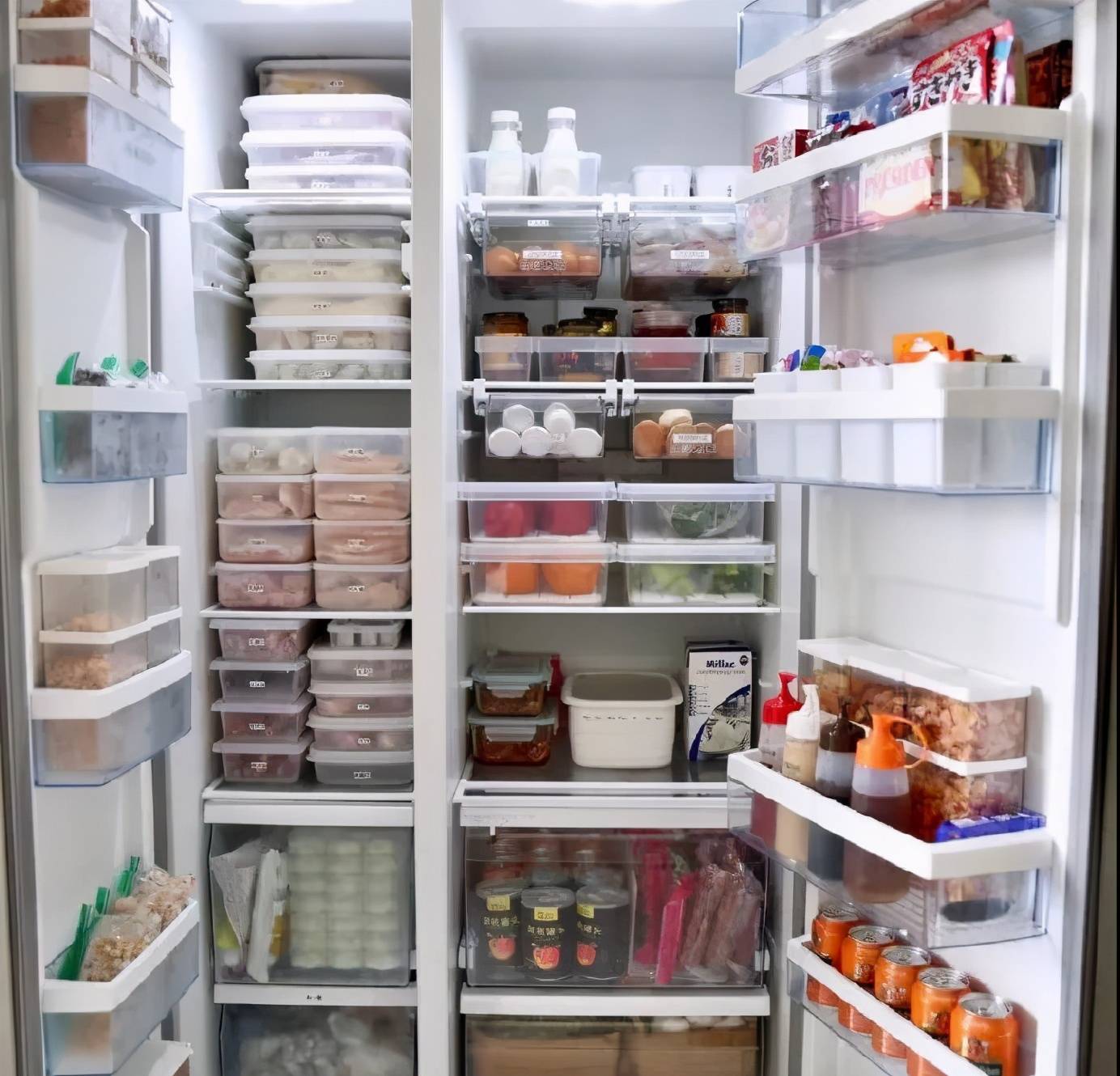 一般冰箱的 空间占用70-80%就已经够满了,塞到十成满对食物保鲜效果和