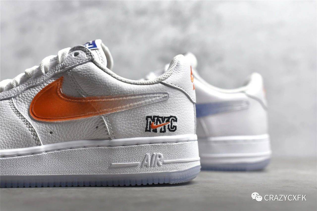 耐克kith x nike air force 1 nyc 陰陽白橘藍 空軍一號聯名運動鞋