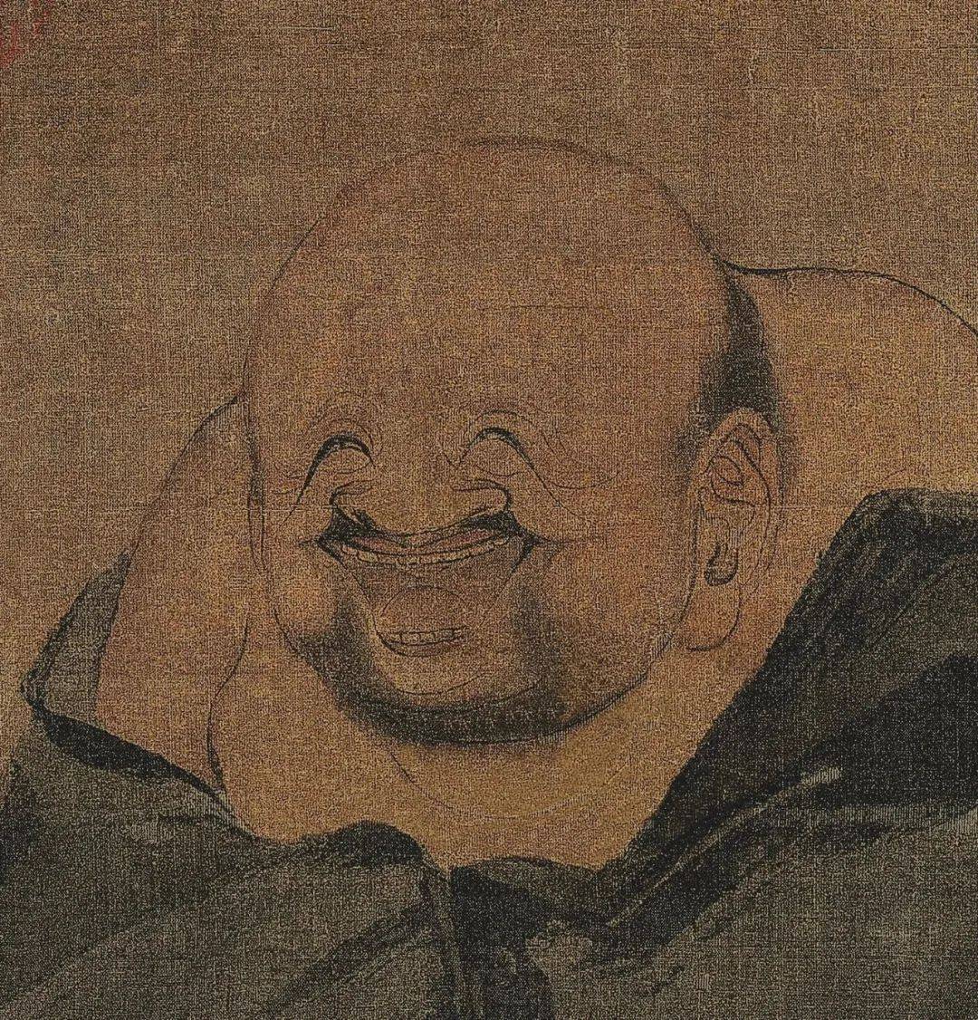 南宋梁楷禅画布袋和尚图