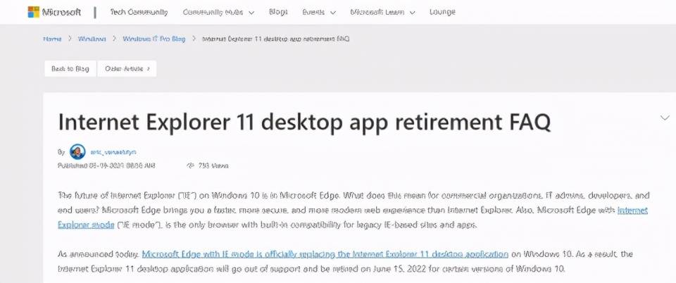 网友|突然宣布！彻底淘汰！微软终于要在明年淘汰IE浏览器