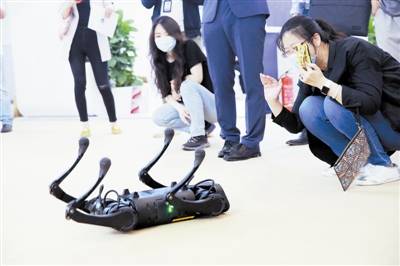观众|同机器人打乒乓球、喊机器人跳舞……互动“黑科技” 观众“嗨体验”